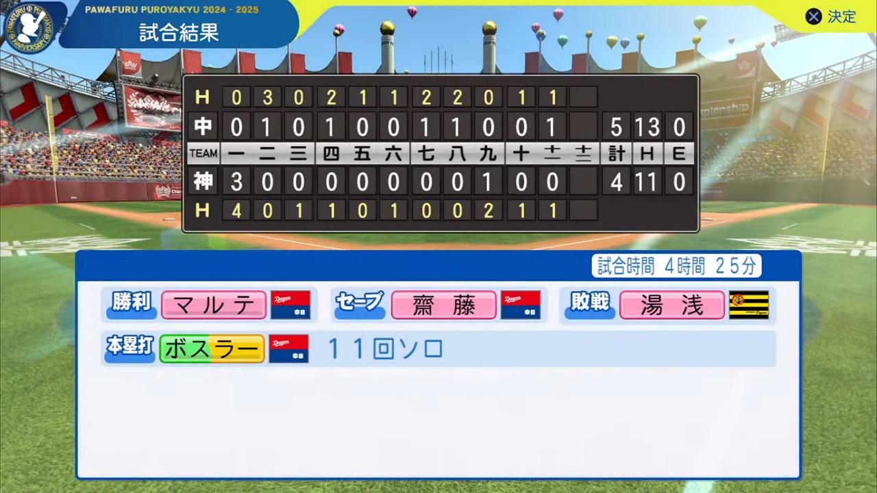 ifタイガース 対 ifドラゴンズ 4回戦