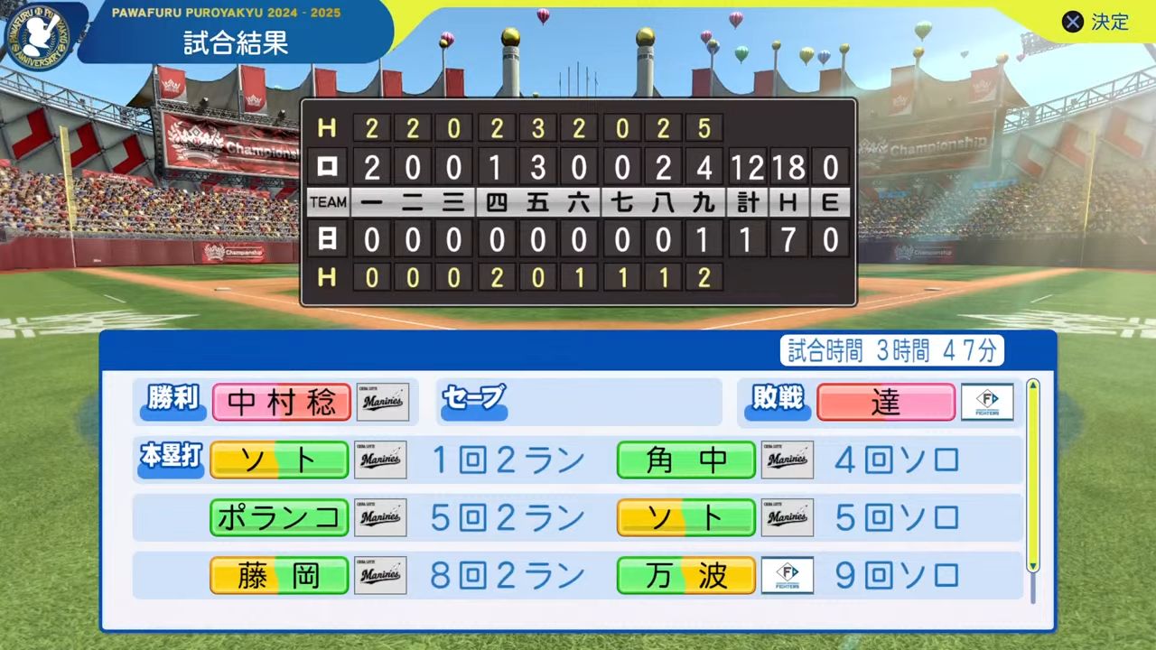 ifファイターズ 対 ifマリーンズ 2回戦