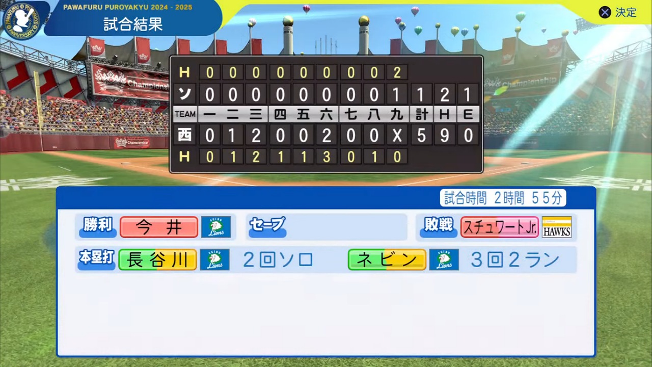ifライオンズ 対 ifホークス 4回戦試合結果