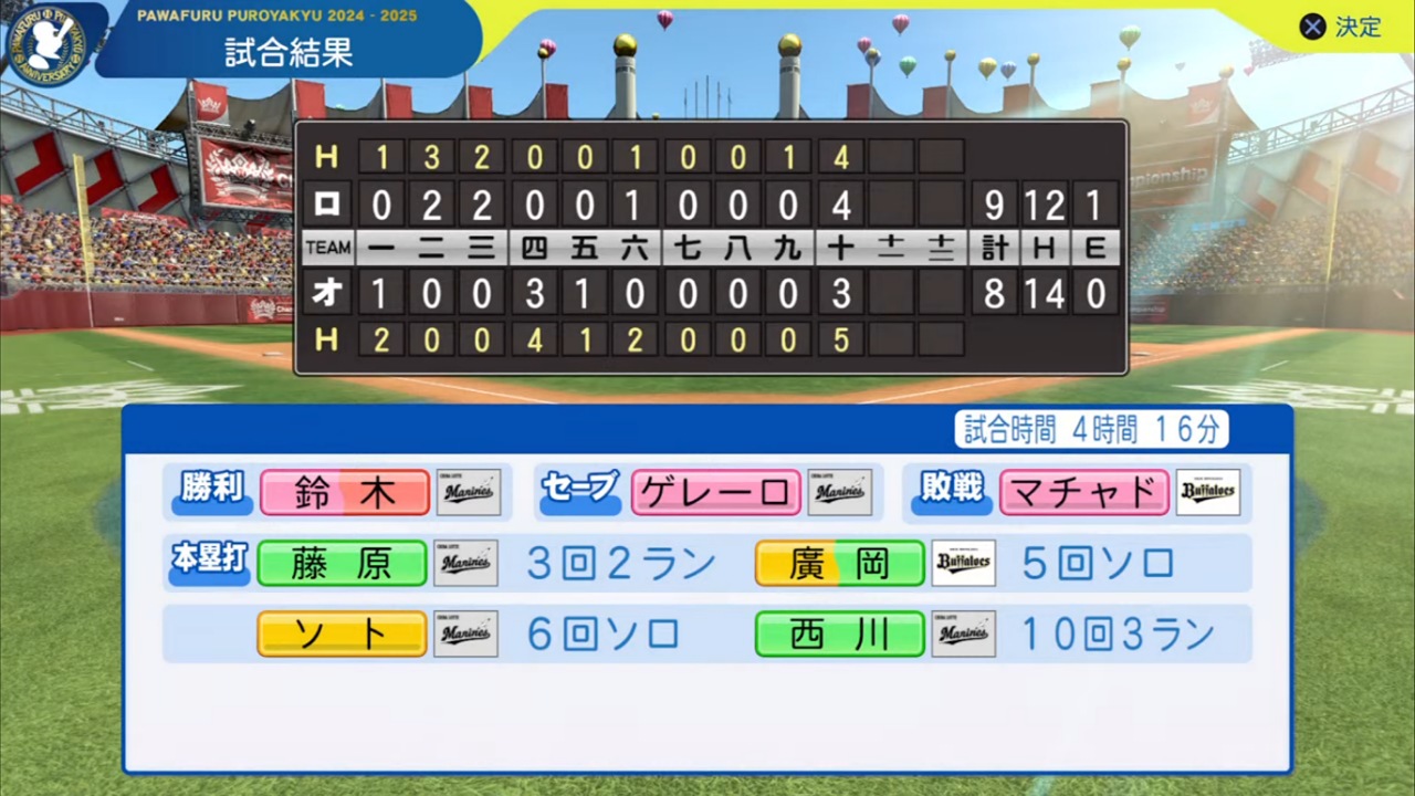 ifバファローズ 対 ifマリーンズ 4回戦