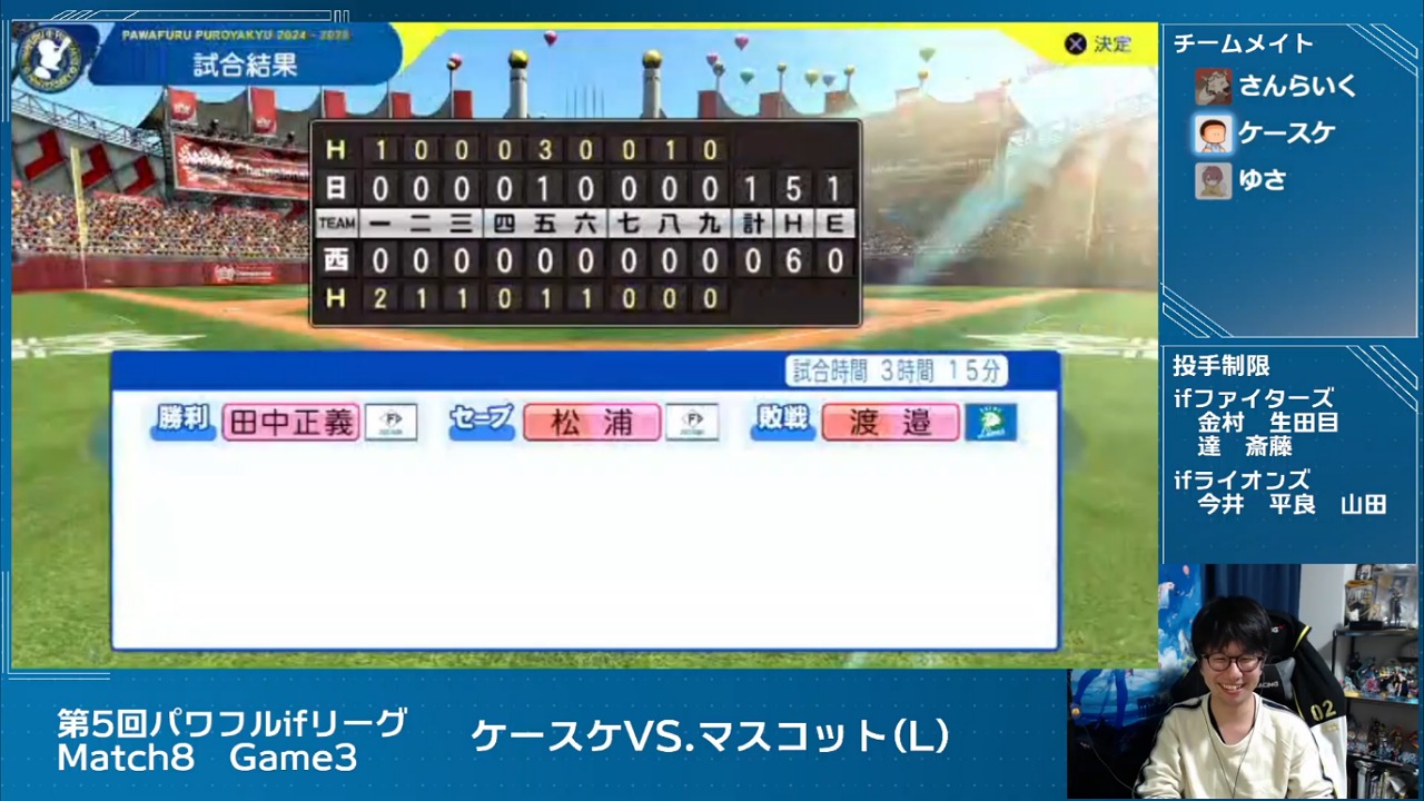 ifライオンズ 対 ifファイターズ 6回戦試合結果