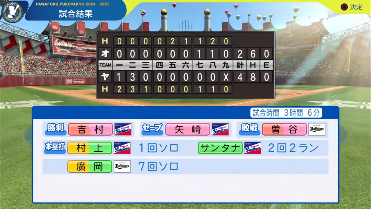 ifスワローズ 対 ifバファローズ 2回戦