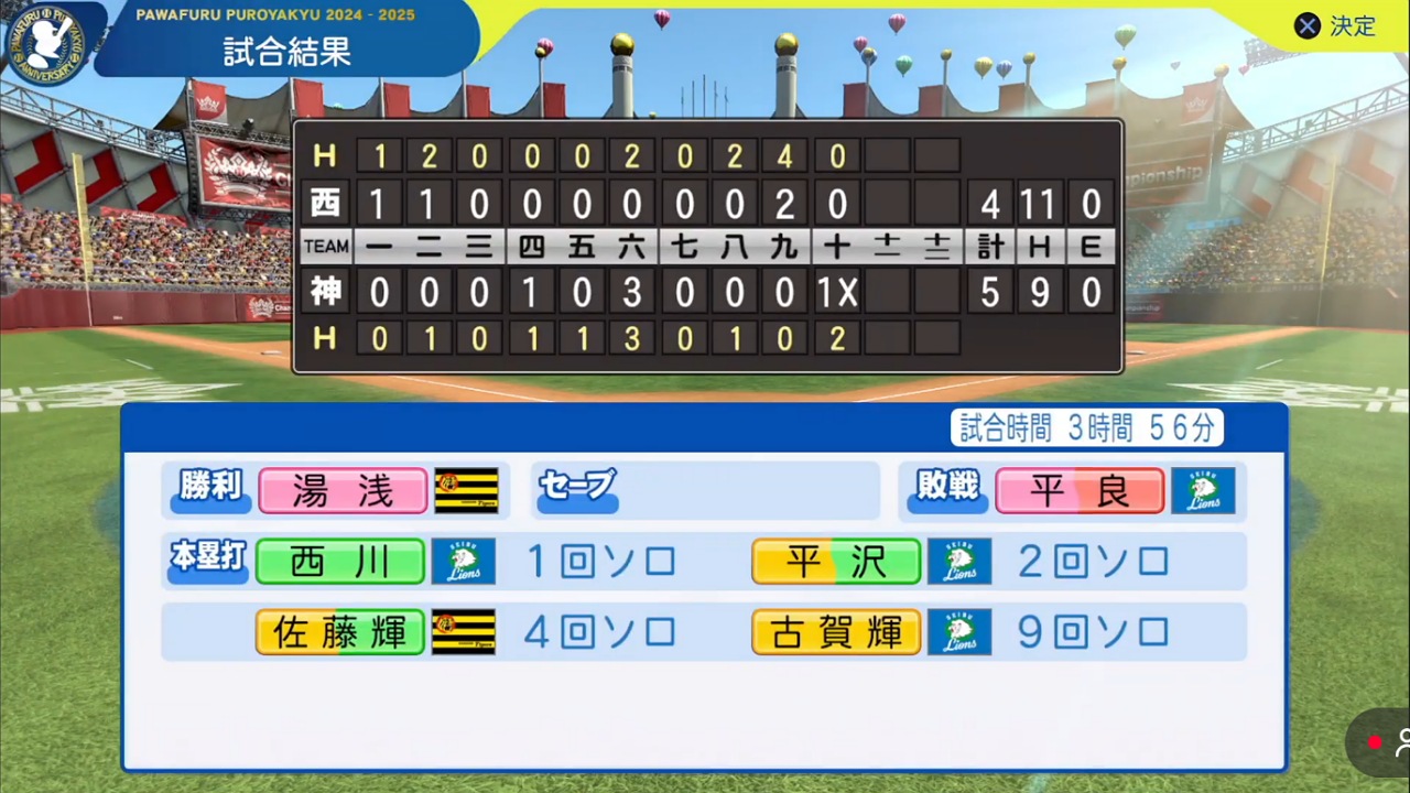 ifタイガース 対 ifライオンズ 2回戦試合結果