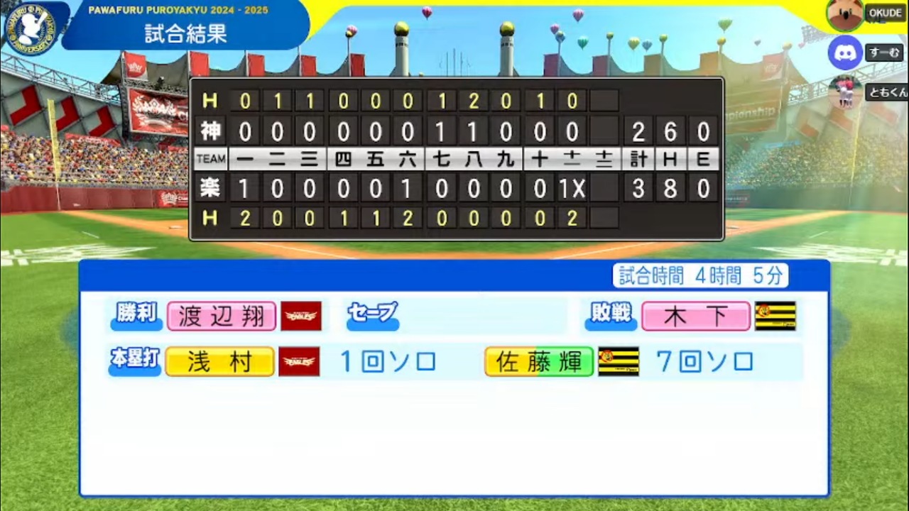 ifイーグルス 対 ifタイガース 1回戦試合結果