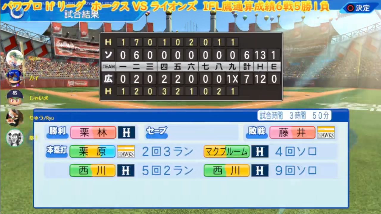 広島東洋カープ 対 福岡ソフトバンクホークス 1回戦