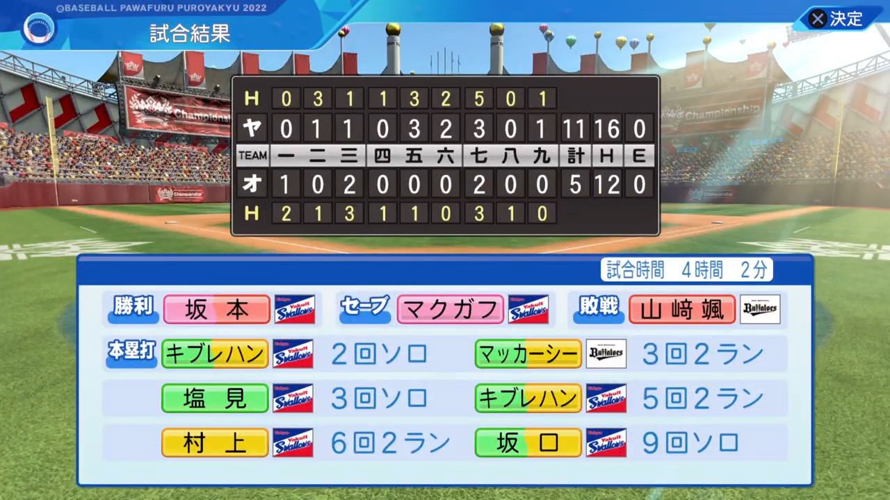 オリックス・バファローズ 対 東京ヤクルトスワローズ 2回戦