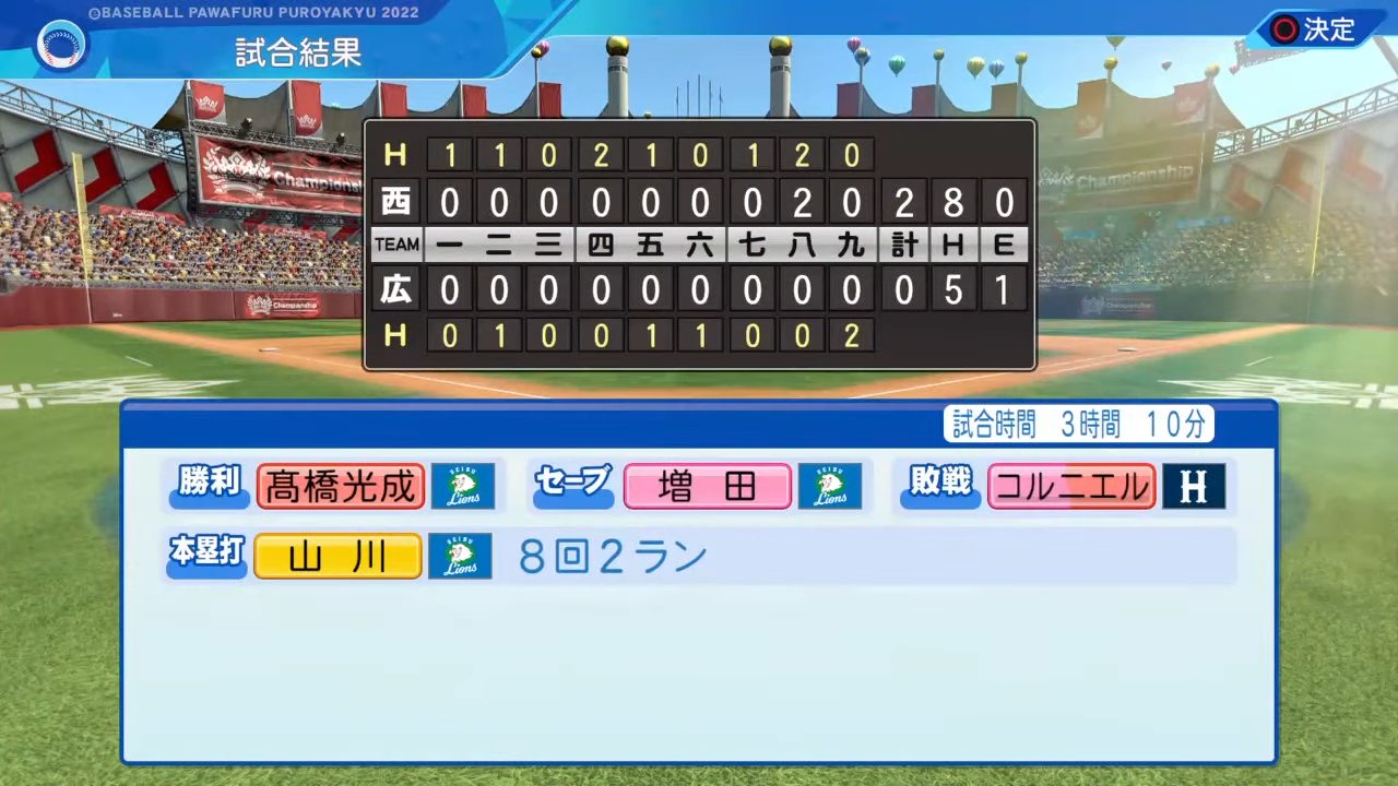 広島東洋カープ 対 埼玉西武ライオンズ 4回戦