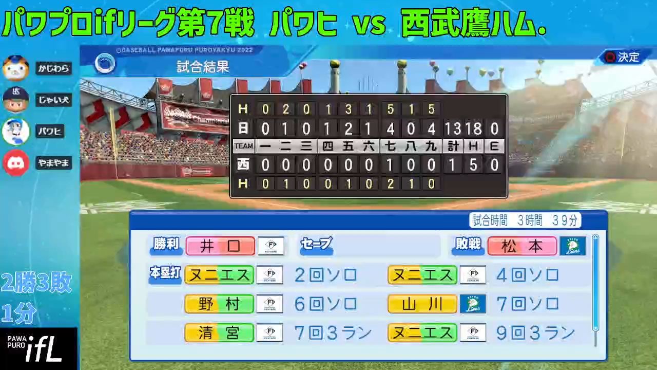 埼玉西武ライオンズ 対 北海道日本ハムファイターズ 3回戦