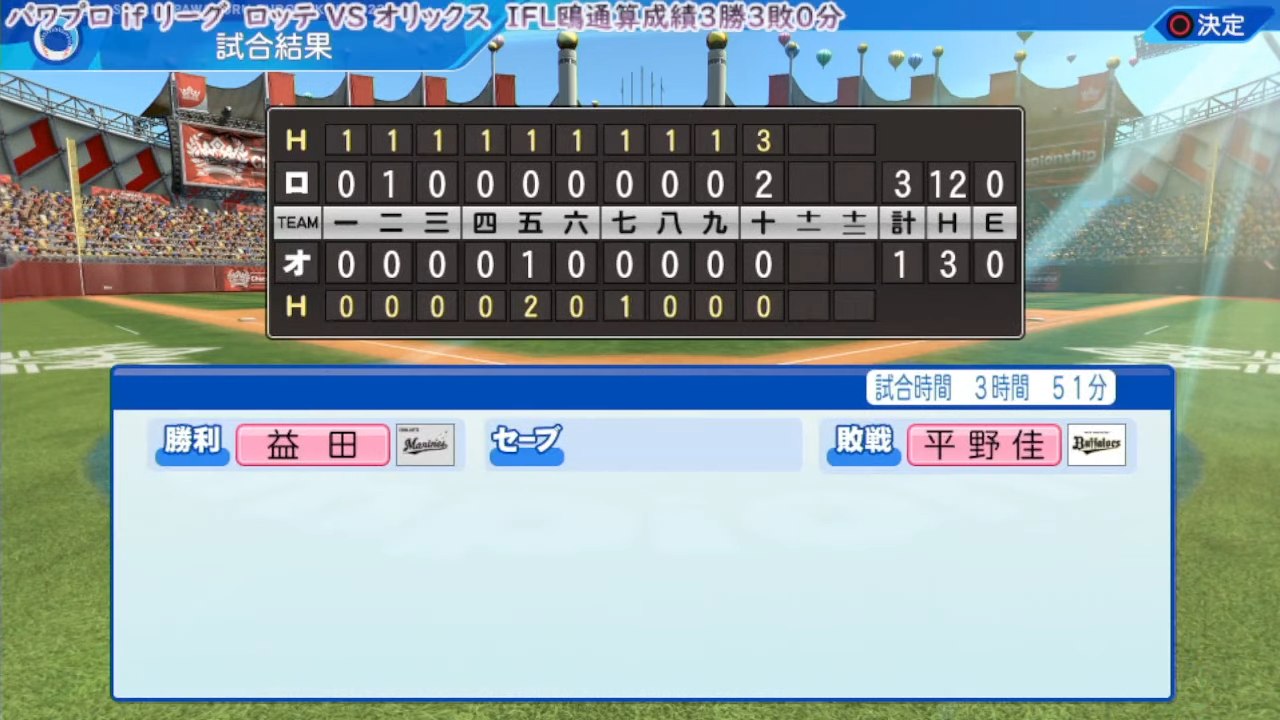 オリックス・バファローズ 対 千葉ロッテマリーンズ 3回戦