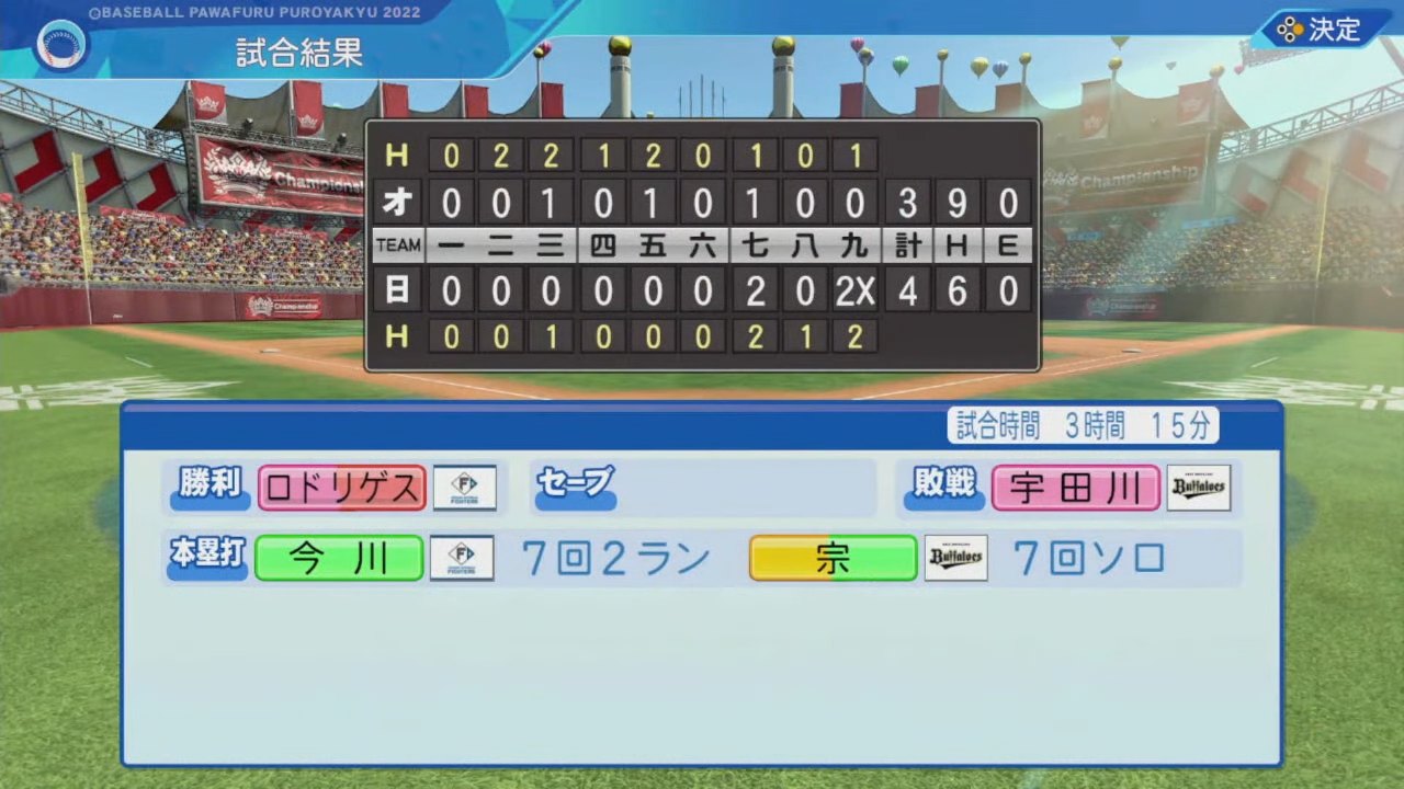 北海道日本ハムファイターズ 対 オリックス・バファローズ 3回戦