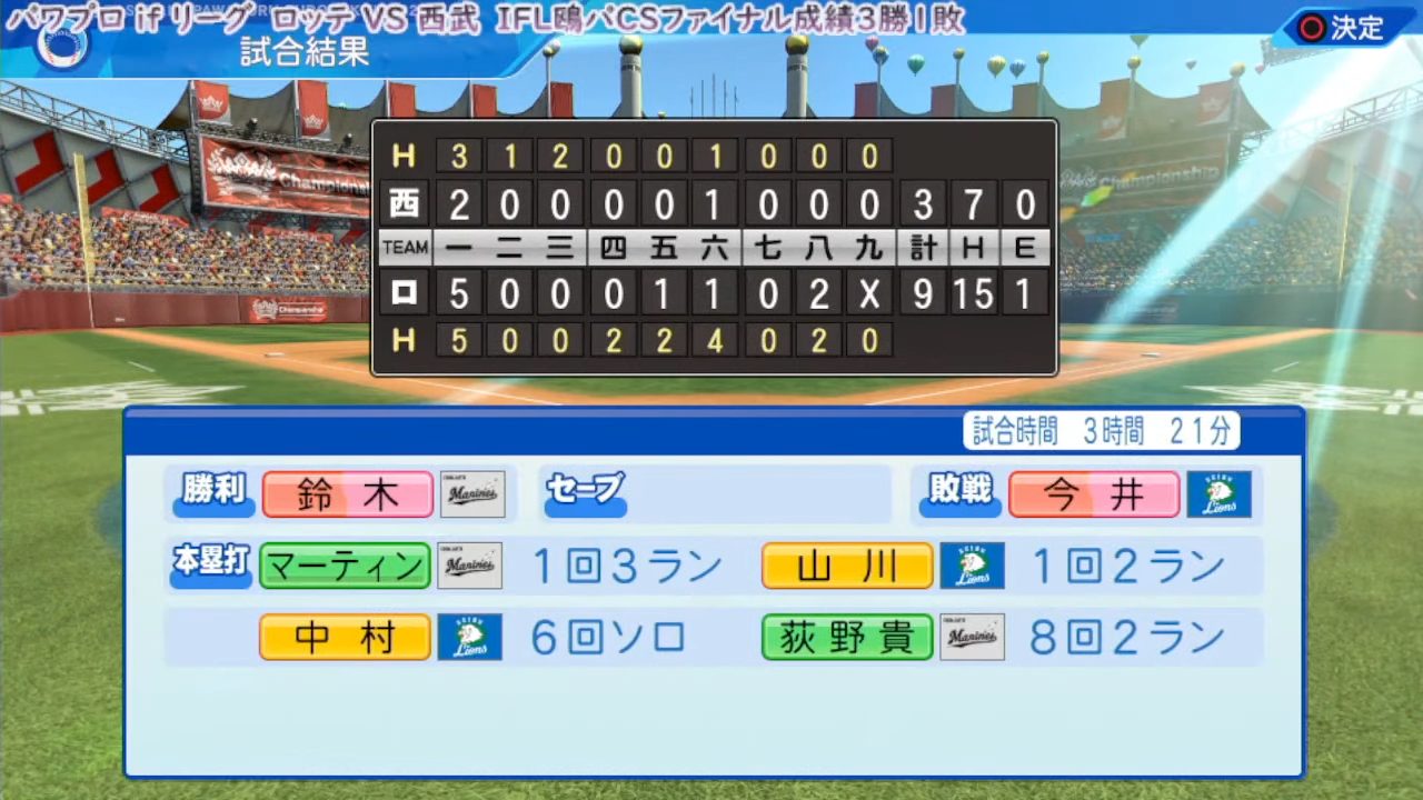 CSファイナル 第4戦 千葉ロッテマリーンズ 対 埼玉西武ライオンズ