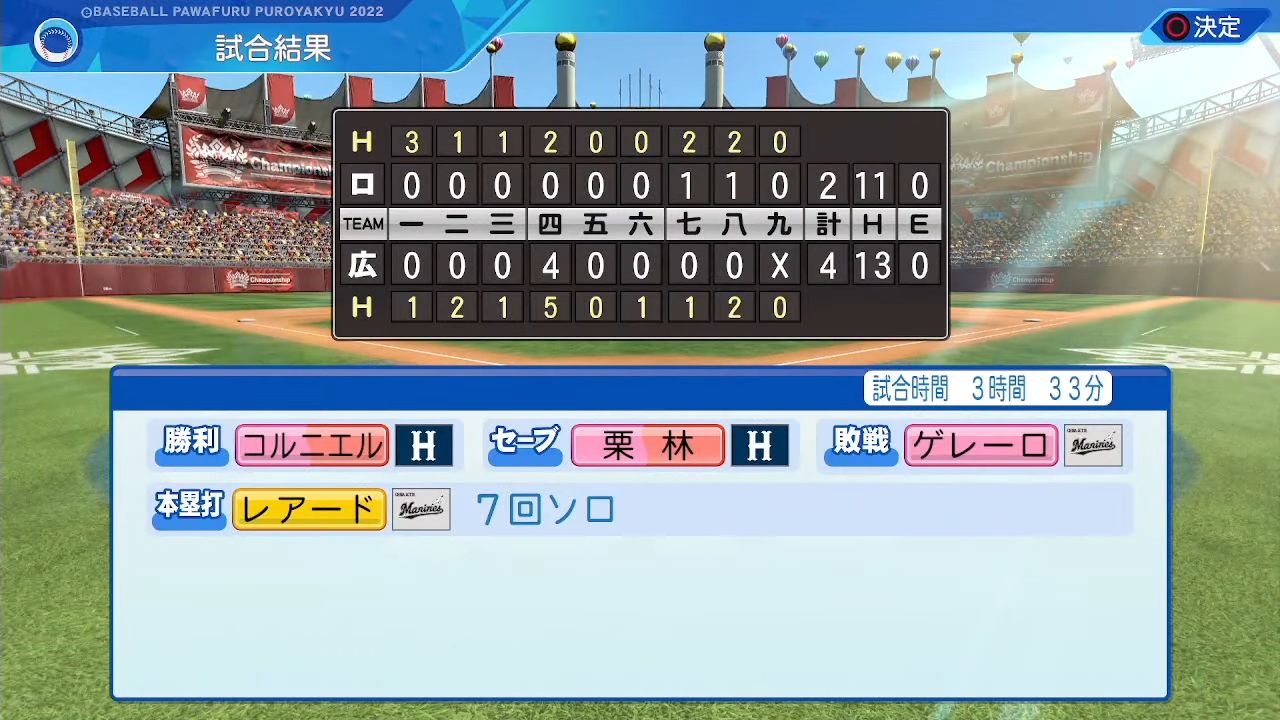 日本シリーズ 第4戦 広島東洋カープ 対 千葉ロッテマリーンズ