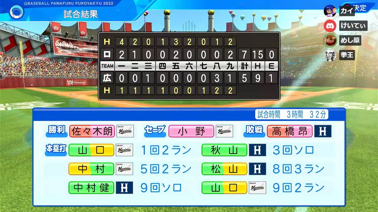 日本シリーズ 第5戦 広島東洋カープ 対 千葉ロッテマリーンズ