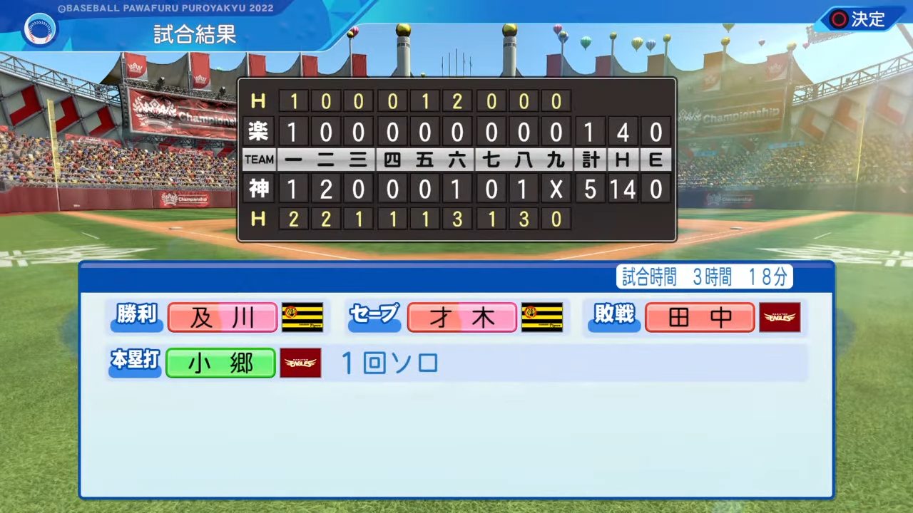 阪神タイガース 対 東北楽天ゴールデンイーグルス 2回戦