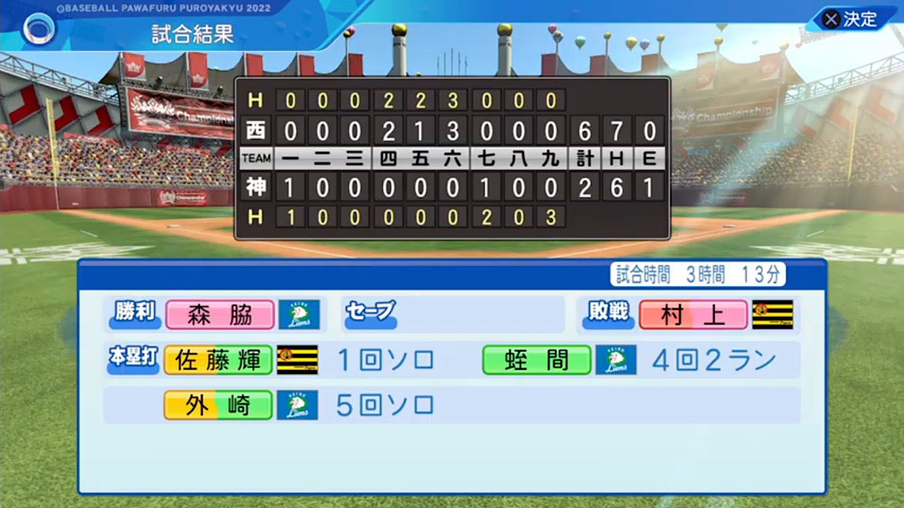 阪神タイガース 対 埼玉西武ライオンズ 2回戦