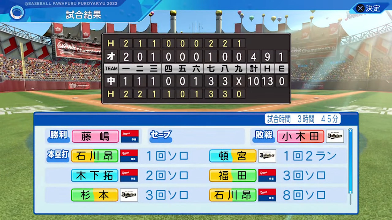 中日ドラゴンズ 対 オリックス・バファローズ 2回戦