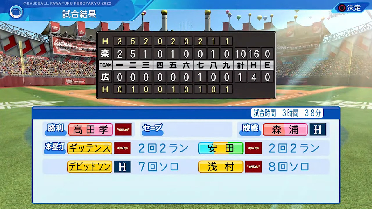 広島東洋カープ 対 東北楽天ゴールデンイーグルス 2回戦