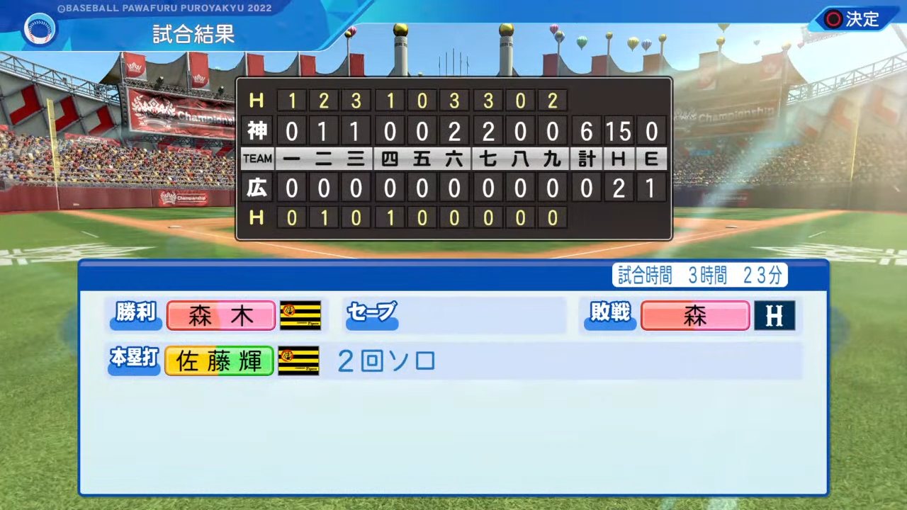 広島東洋カープ 対 阪神タイガース 2回戦