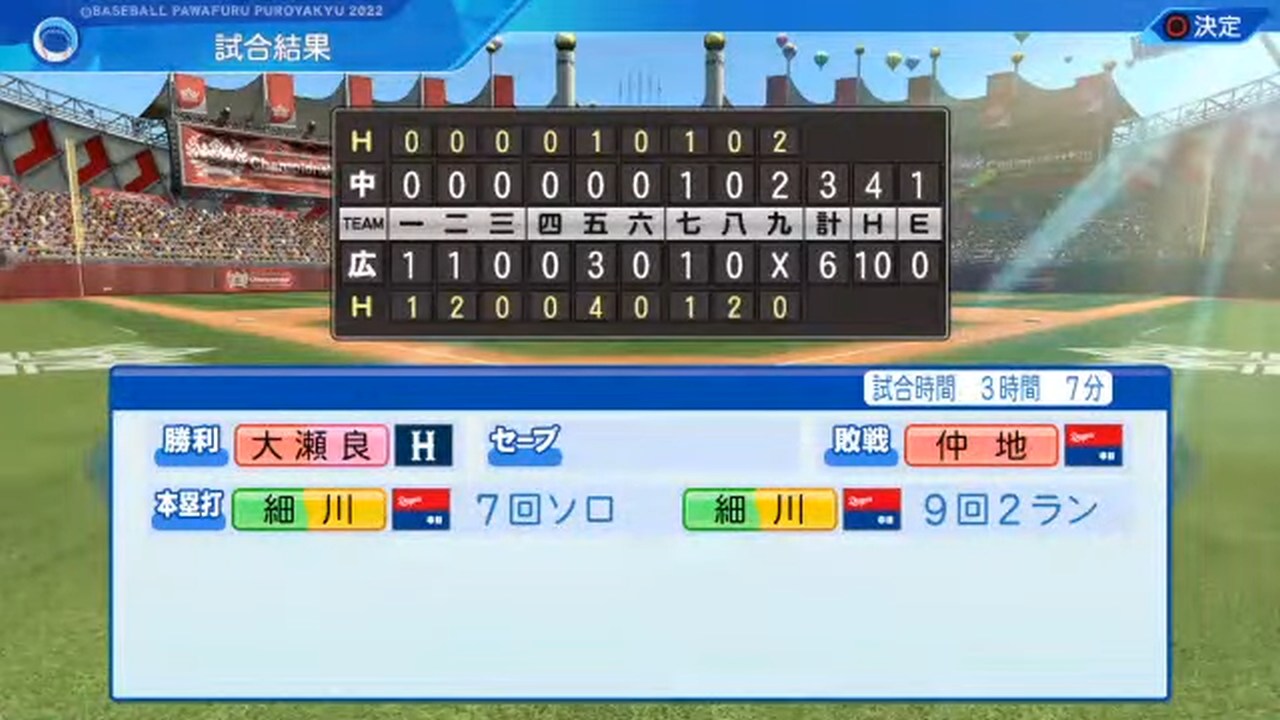 広島東洋カープ 対 中日ドラゴンズ 2回戦