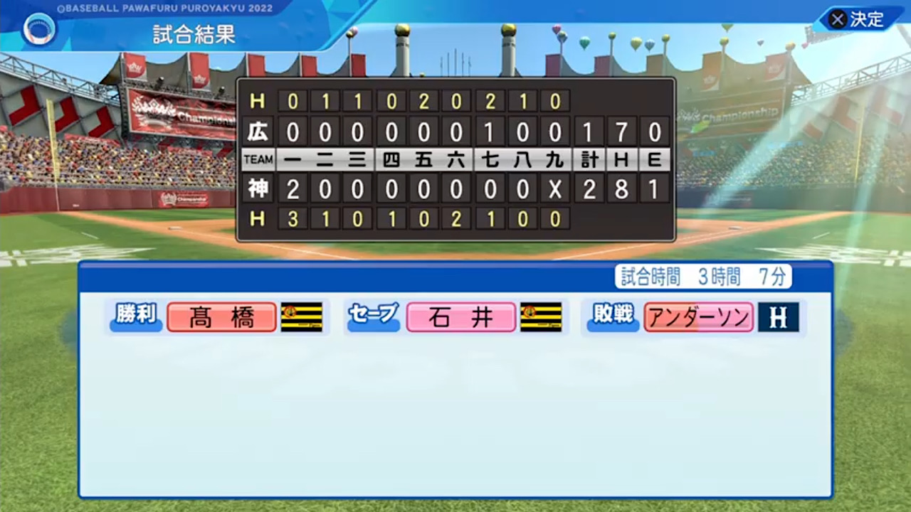 阪神タイガース 対 広島東洋カープ 6回戦