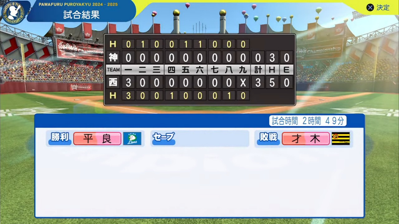 ifライオンズ 対 ifタイガース 1回戦