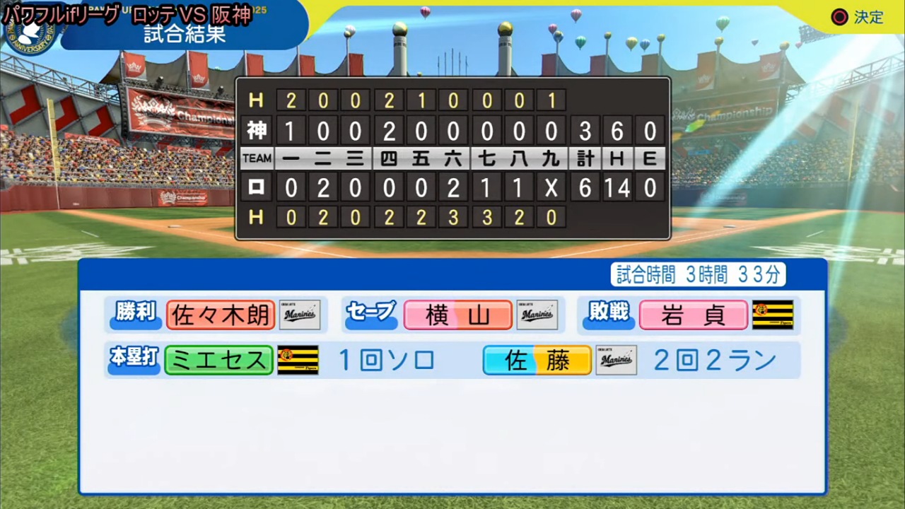 ifマリーンズ 対 ifタイガース 1回戦