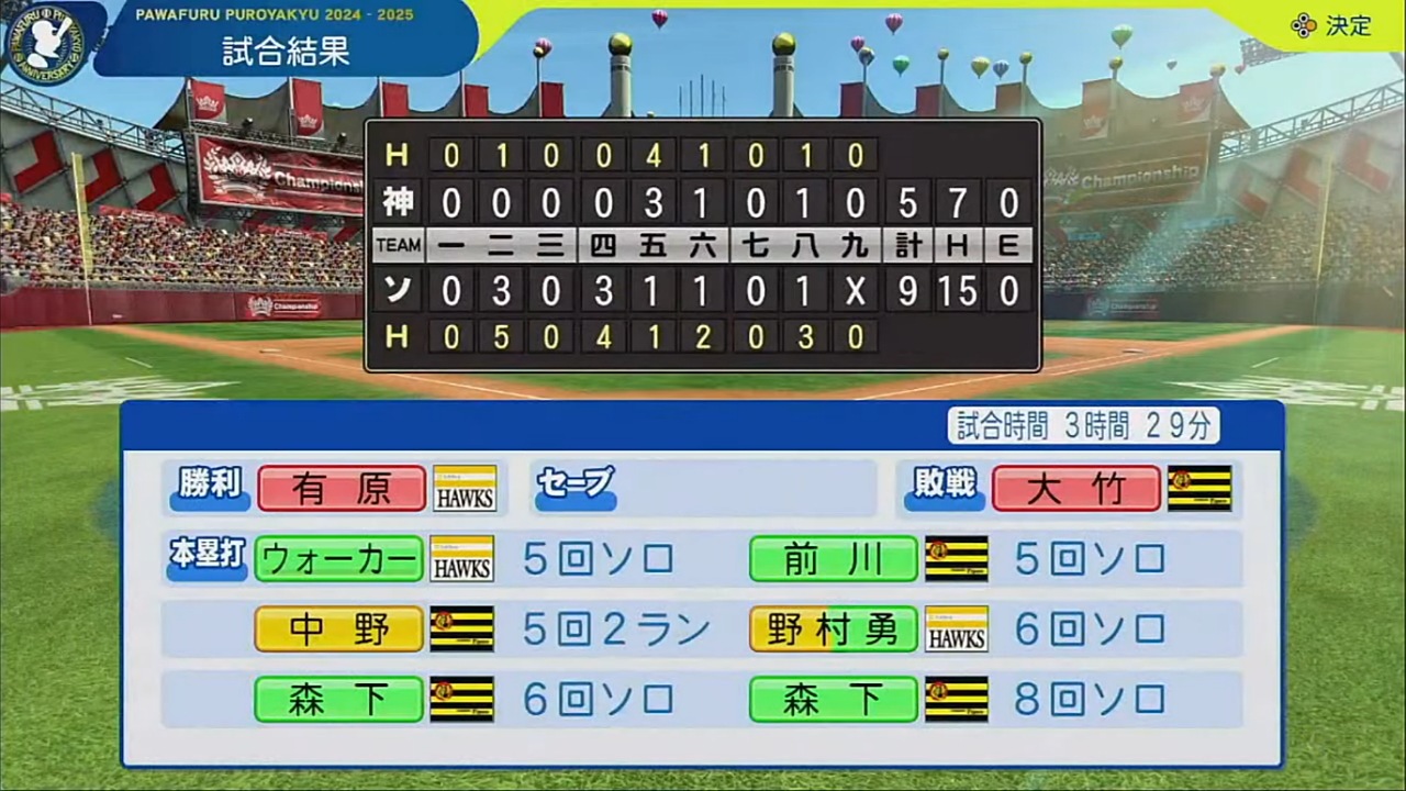 ifホークス 対 ifタイガース 1回戦
