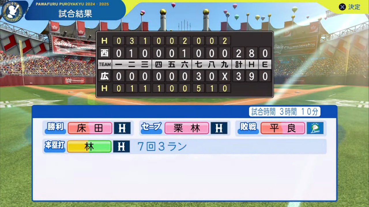 ifカープ 対 ifライオンズ 2回戦