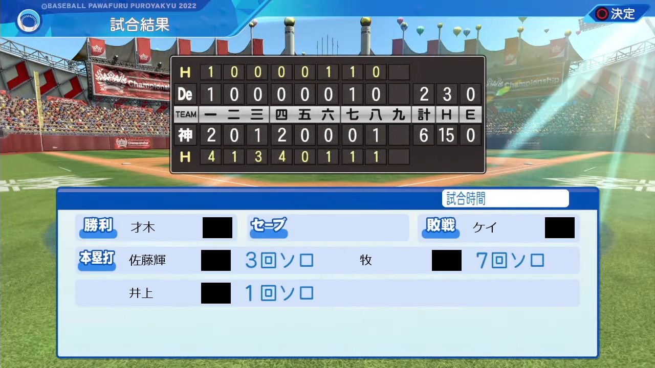 ifタイガース 対 ifベイスターズ 1回戦
