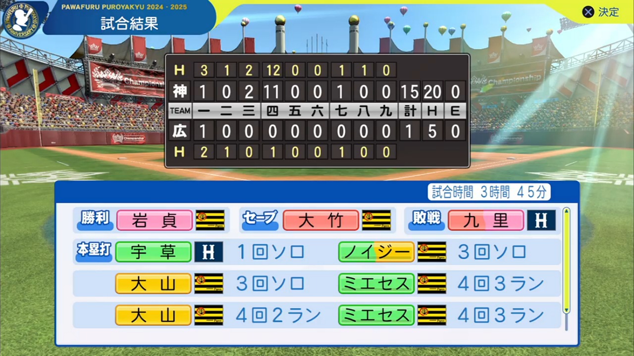 ifカープ 対 ifタイガース 1回戦