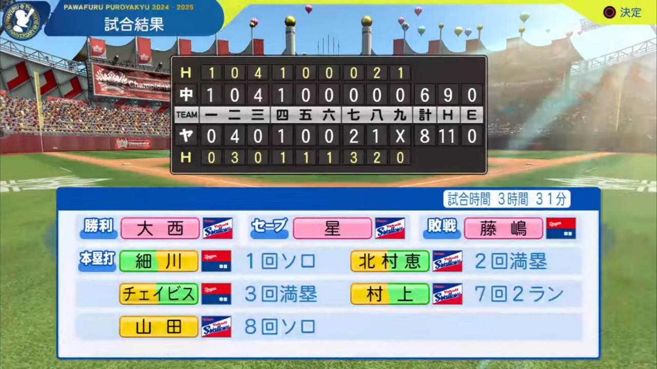 ifスワローズ 対 ifドラゴンズ 4回戦