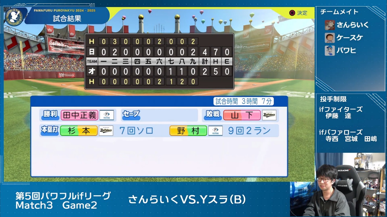 ifバファローズ 対 ifファイターズ 2回戦