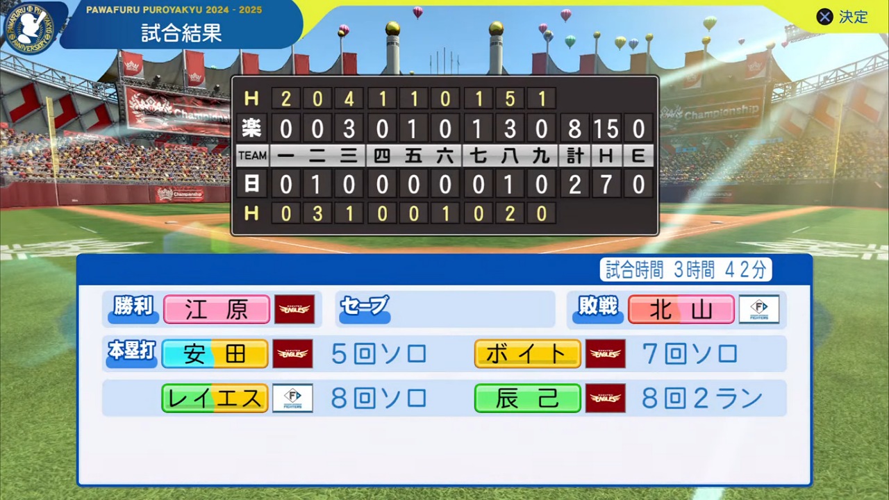 ifファイターズ 対 ifイーグルス 2回戦試合結果