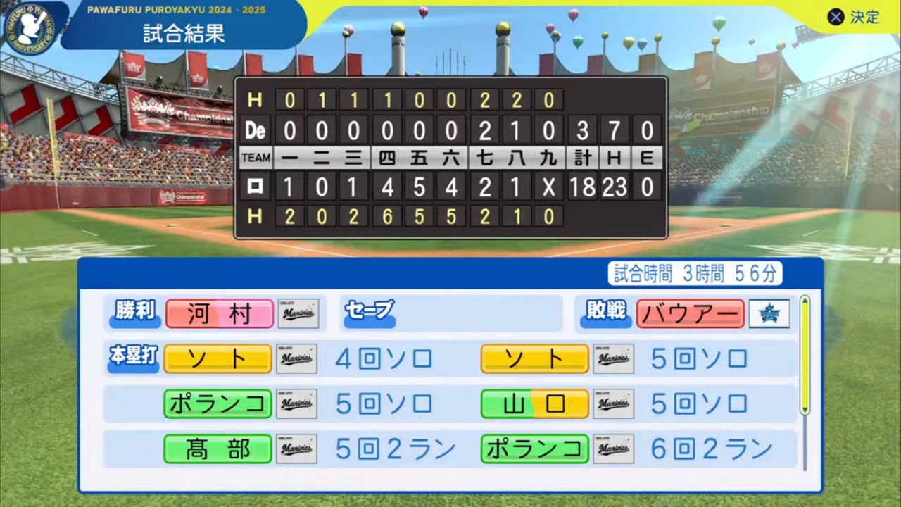 ifマリーンズ 対 ifベイスターズ 1回戦