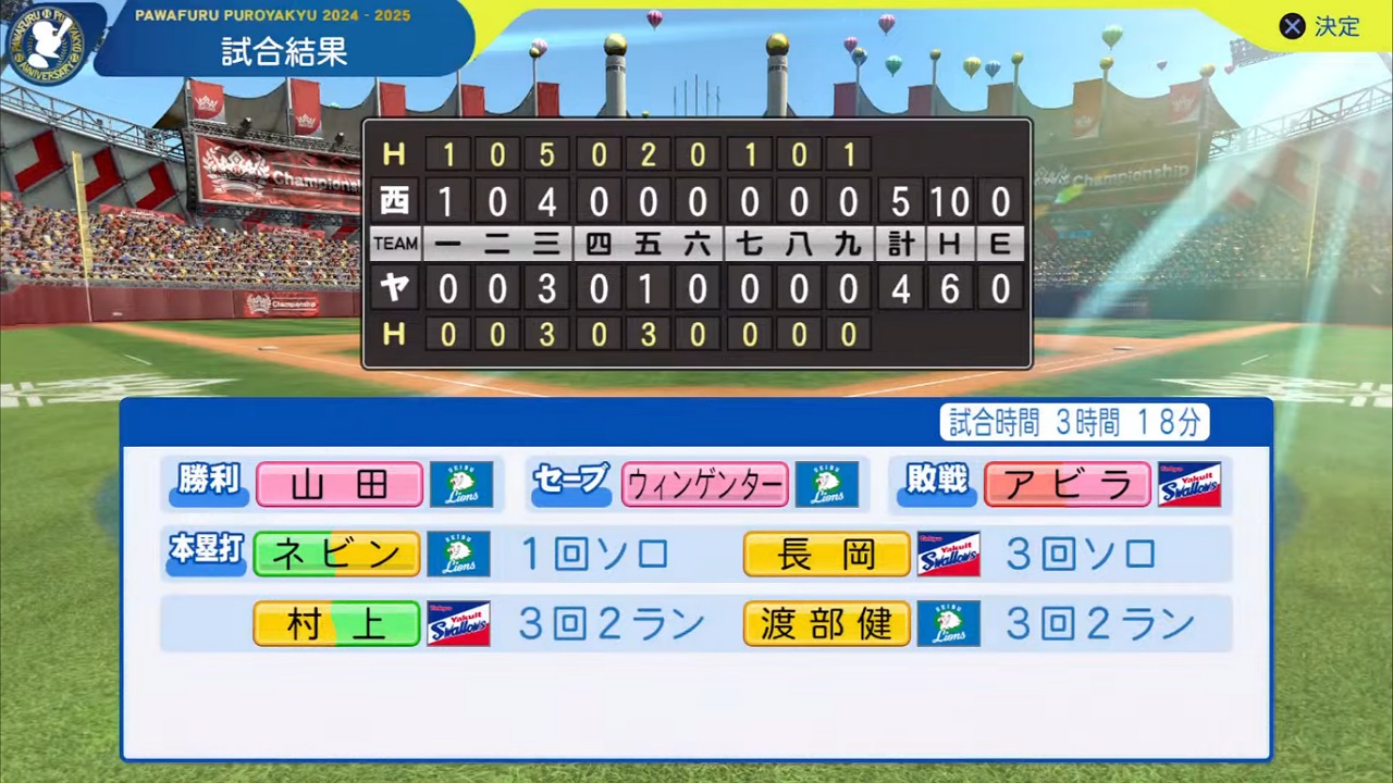 ifスワローズ 対 ifライオンズ 2回戦