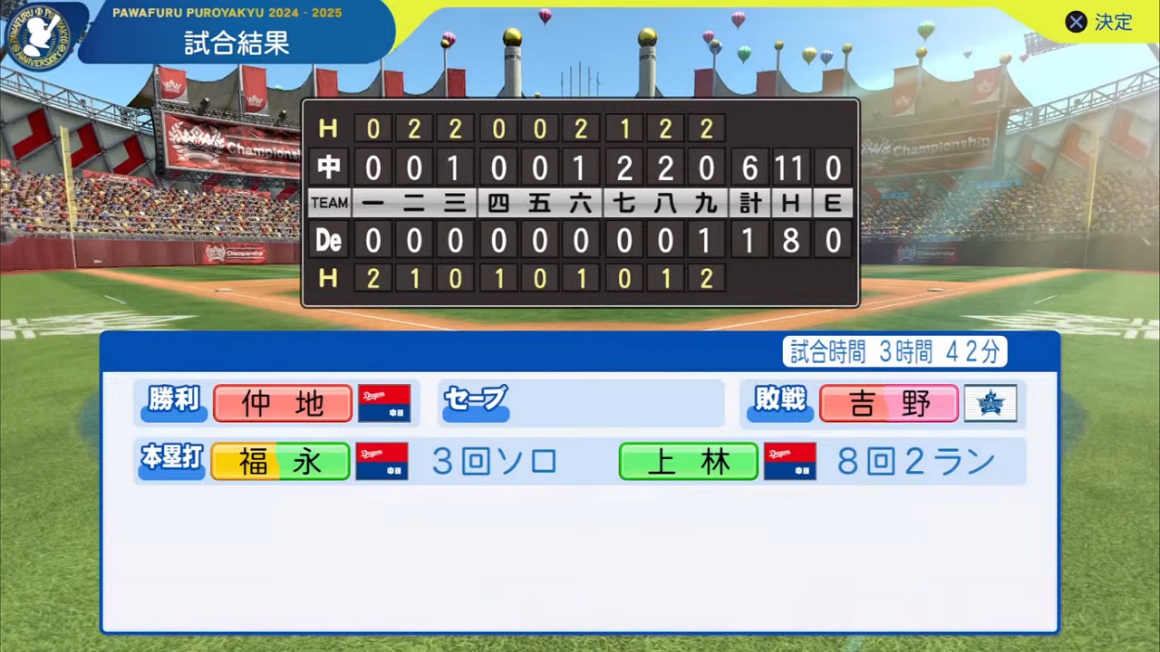 ifベイスターズ 対 ifドラゴンズ 3回戦試合結果